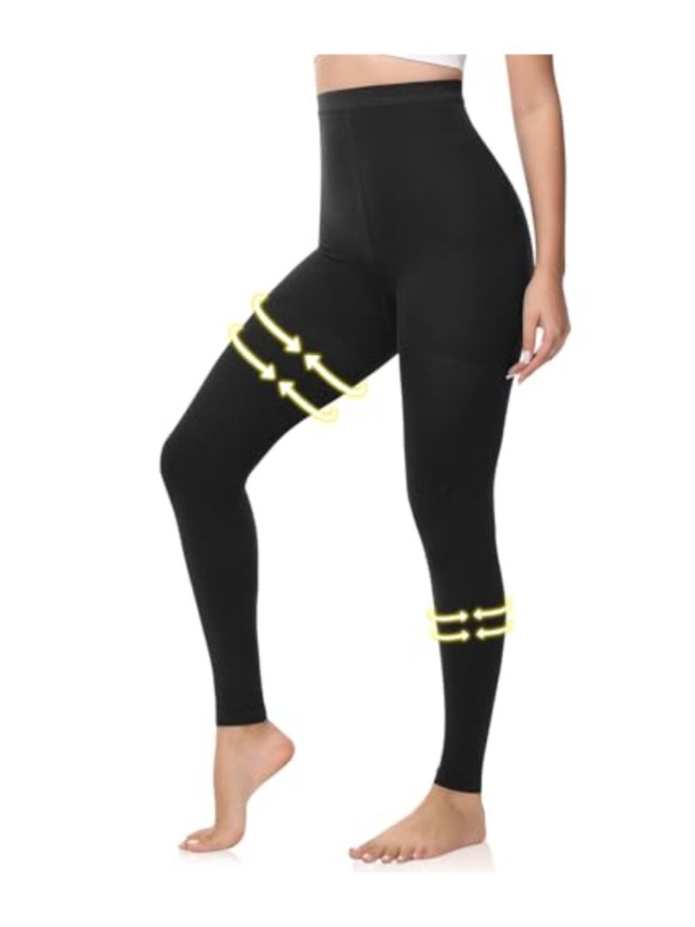 15-20 mmHg Compression Leggings Footless Waist-High Tights Support